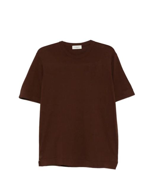 Piacenza 1733 Brown Crewneck T-Shirt for men