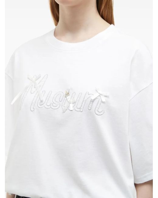 Musium Div. White Logo-Print T-Shirt