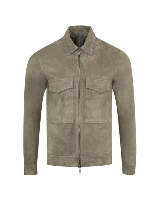Veste En Cuir À Fermeture Zippée Giorgio Brato pour homme en coloris Gray