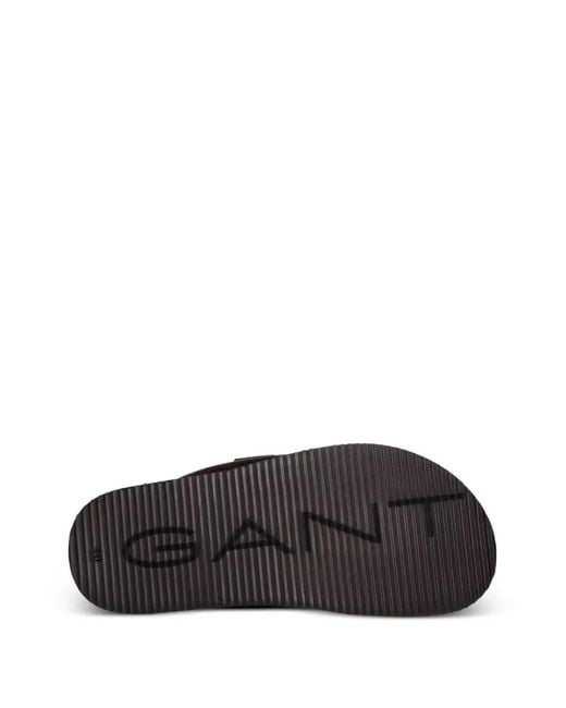 Gant Black Buckle-Fastening Suede Slides for men