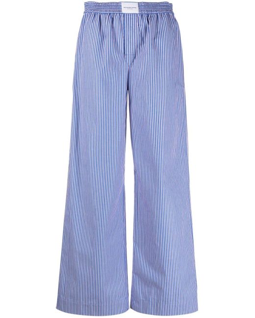 Alexander Wang Blue Striped Wide-leg Pajama Trousers