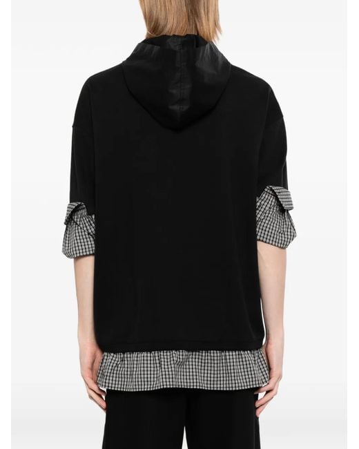 we11done Black Layered-Design T-Shirt