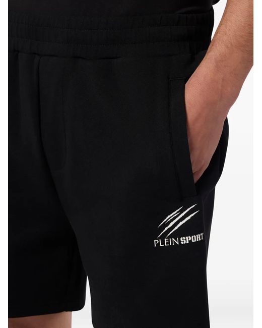 Philipp Plein Black Logo-Embossed Shorts for men