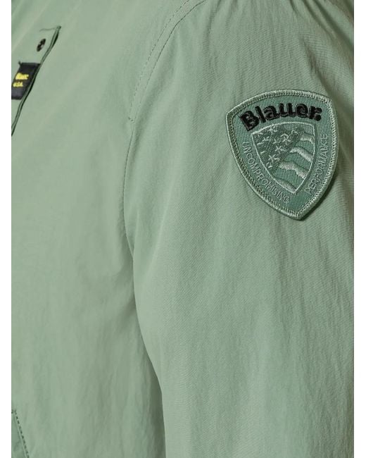 Blauer Green Logo-Patch Zip-Up Jacket for men