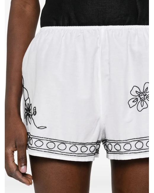 Bode White Beaded Shorts