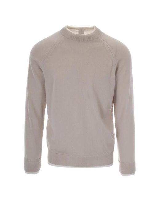 Eleventy Gray Wool Raglan-Sleeve Sweater for men