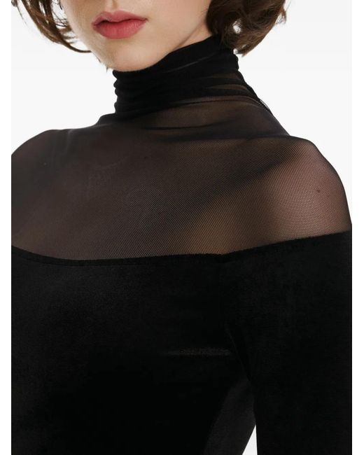2310 STUDIO Black Turtleneck Velvet Maxi Dress