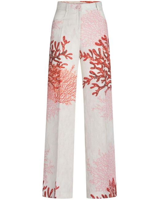 Silvia Tcherassi White Emine Organic Linen Trousers