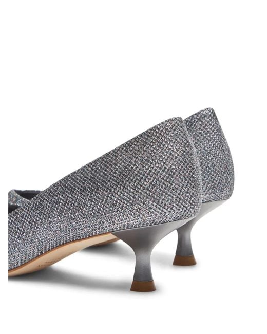 Stuart Weitzman Gray Eva 35Mm Glitter Pumps