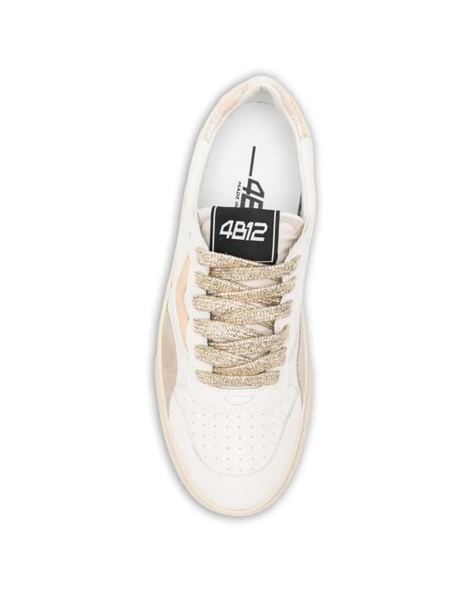 4b12 White Hyper Sneakers