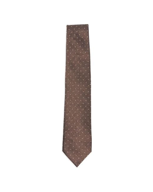 Corneliani Brown Polka-Dot Tie for men
