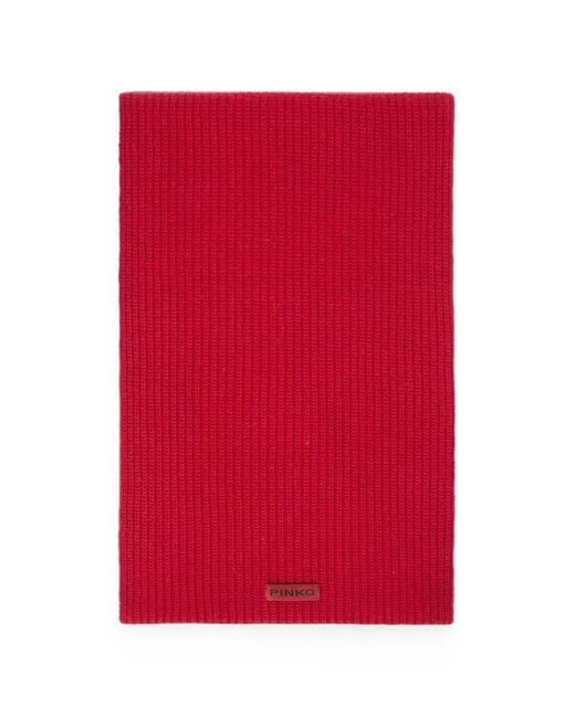 Pinko Red Gerippter Strickschal