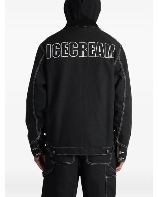 ICECREAM Black Zip-Closure Jacket for men
