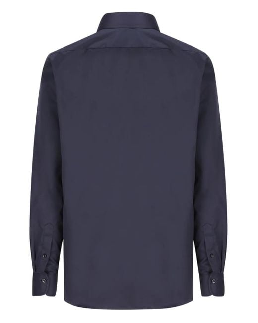 Xacus Blue Buttoned-Cuff Cotton Shirt for men