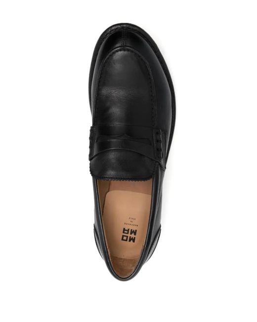 Moma Black Penny-Slot Leather Loafers for men