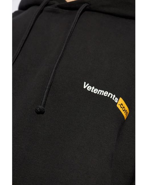 Sudadera con capucha y logo Vetements de hombre de color Black