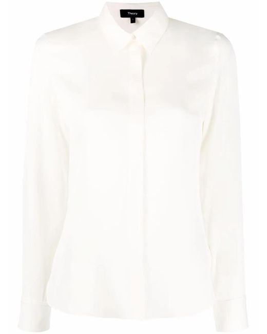 Theory White Classic Fitted Shirt Clothing