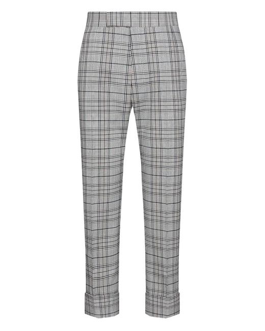 Thom Browne Gray Check-Patterb Back-Strap Trousers for men