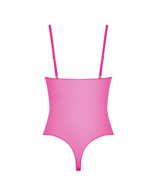 Maison Close Pink Corps À Corps Neon Thong-Style Bodysuit