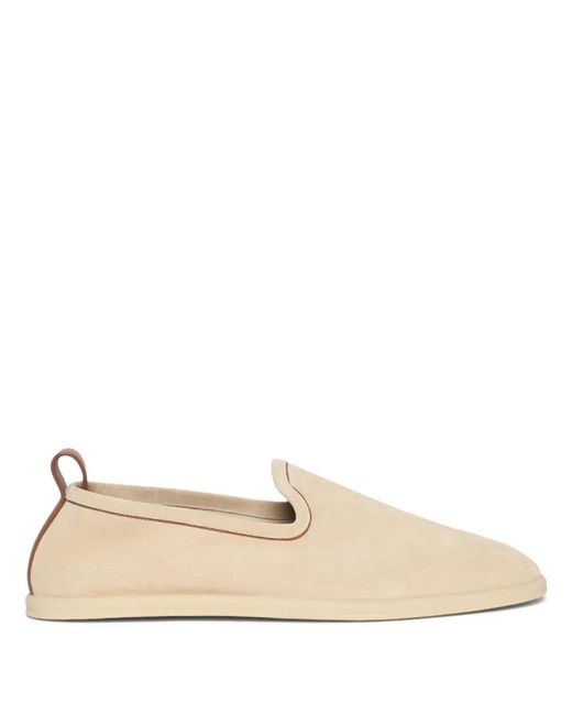 Loro Piana Natural Venice Suede Loafers for men