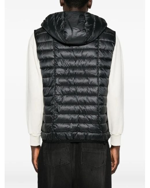 DIESEL Black Quilted Hooded Gilet for men
