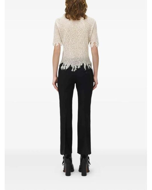 Alexander McQueen White Silk Lace Top