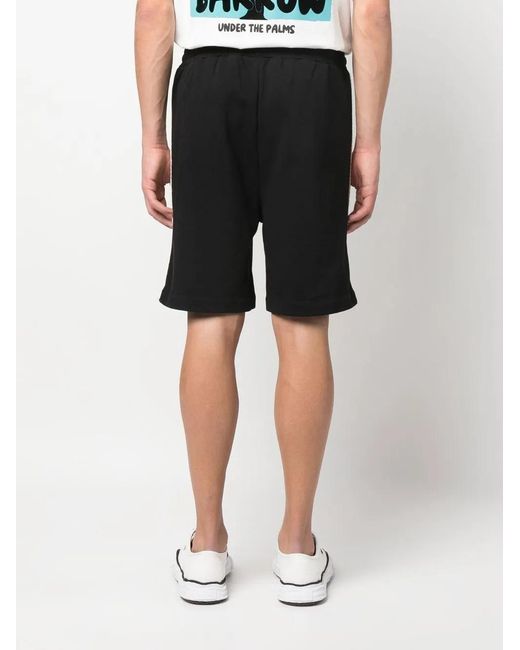 Barrow Black Logo-Appliqué Track Shorts