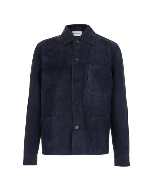 Givenchy Blue Sheepskin Overshirt for men