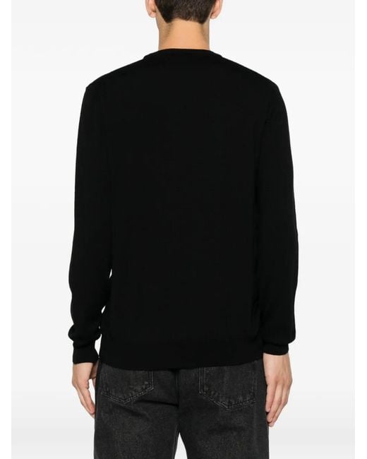 SERGIO MORETTI FIRENZE Black Crew-Neck Sweater for men