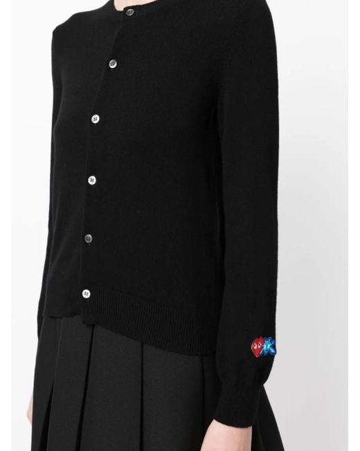 COMME DES GARÇONS PLAY Black X The Artist Invader Pixelated-Appliqué Cardigan