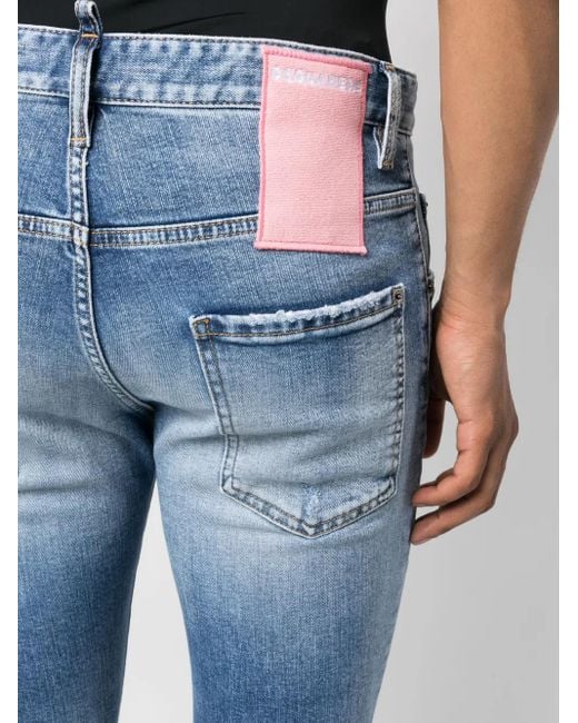 DSquared² Blue Skinny Washed Denim Jeans for men