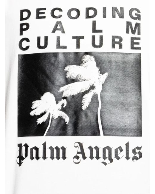 メンズ Palm Angels パームツリープリント Tシャツ White