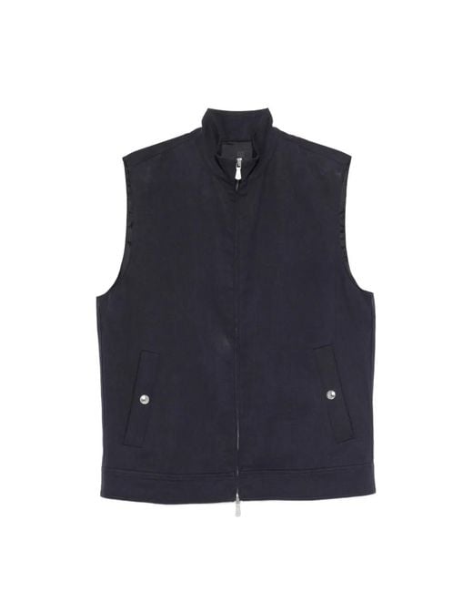 Eleventy Blue Zip-Up Gilet for men