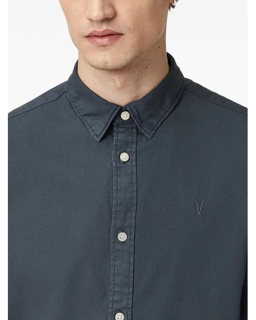 AllSaints Blue Hawthorne Buttoned Shirt for men