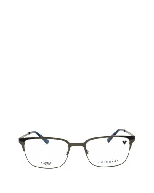 Cole Haan Gray Rectangular-Frame Glasses for men