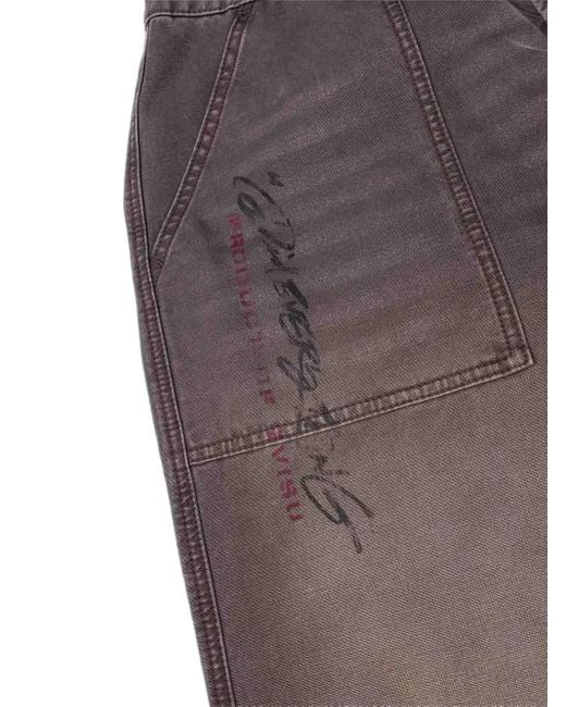 Evisu Gray Graphic Print Jeans for men