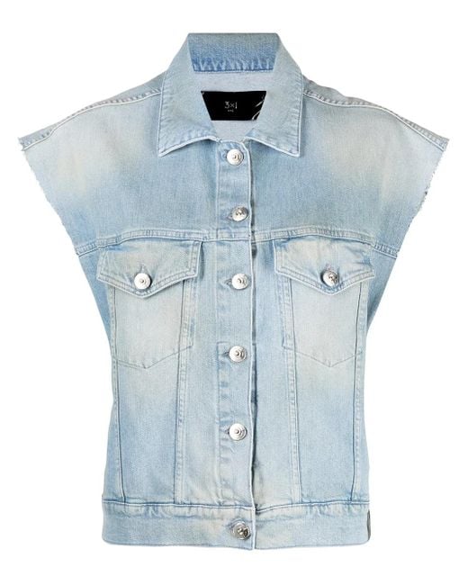 3x1 Blue Sleeveless Denim Jacket