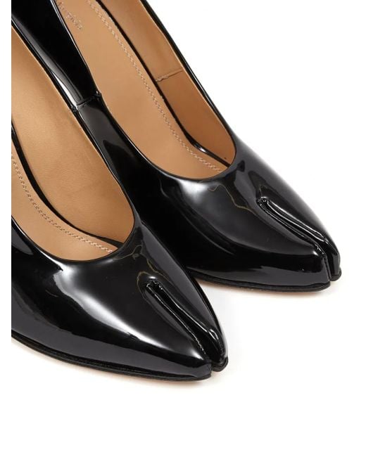 Maison Margiela Black Tabi 110Mm Patent-Leather Pumps