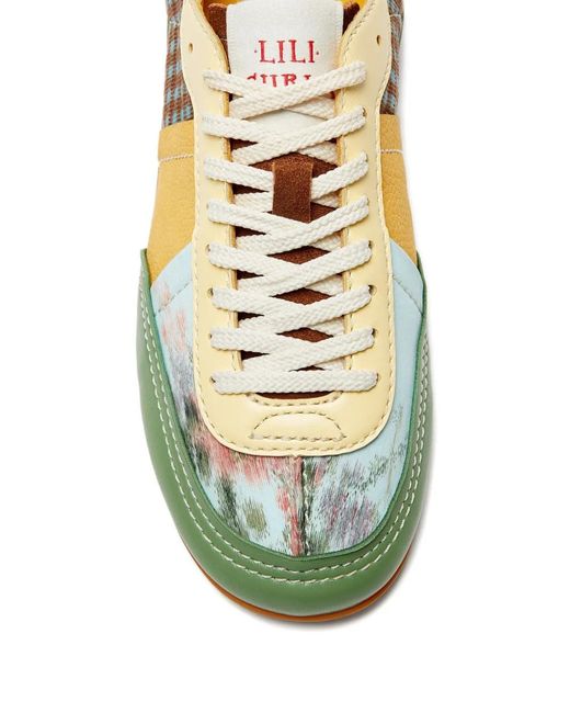 LILI CURIA Green Zola Patchwork Lace-Up Sneakers