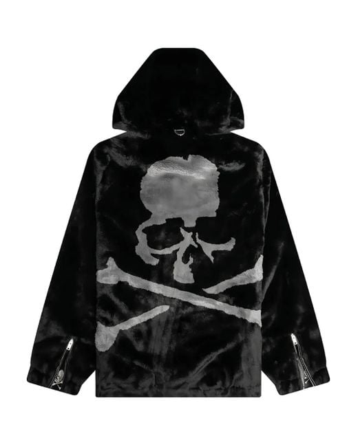 MASTERMIND WORLD Black Skull-Print Hooded Jacket for men