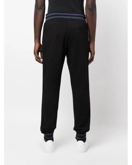 Versace Jeans Couture Black Logo-Stripe Track Pants for men