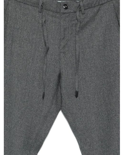 Canali Gray Drawstring Wool Trousers for men