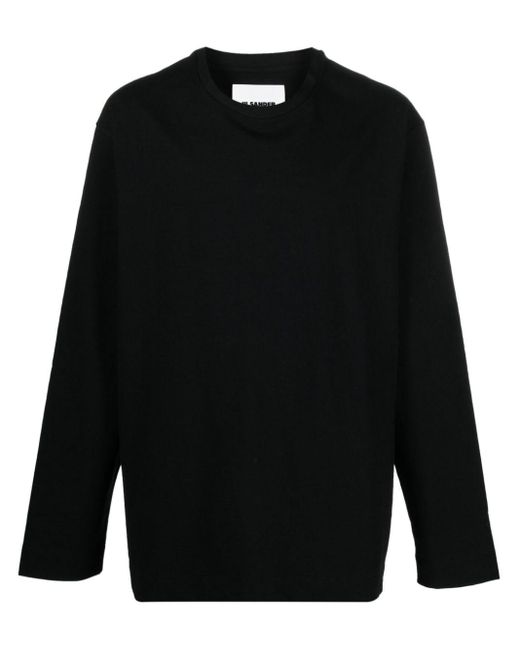 Jil Sander T-shirt Met Zijsplit in het Black voor heren