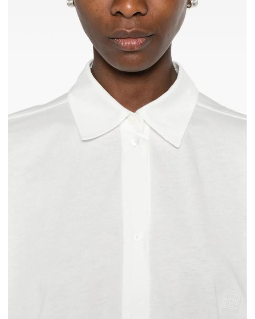 Totême White Sleeveless Jersey Midi Shirt Dress