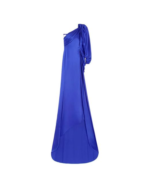 Valentino Garavani Blue Crepe Satin Gown