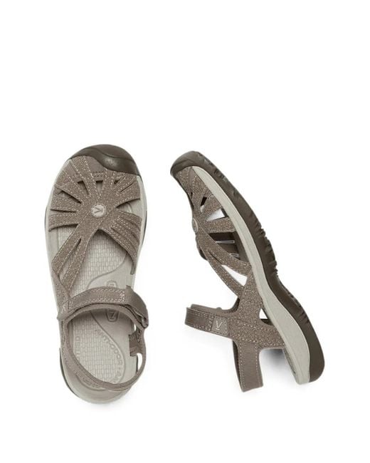 Keen White Cut-Out Touch-Strap Sandals