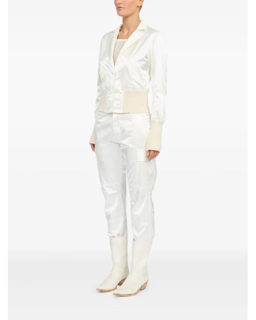 Veste Bomber À Fini Satiné MM6 by Maison Margiela en coloris White