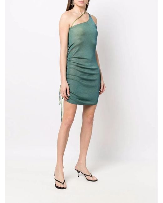 Isa Boulder Green Reversible Asymmetric Knitted Dress