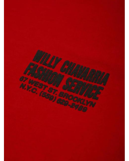 Willy Chavarria Red Fashion Services Short-Sleeve T-Shirt for men
