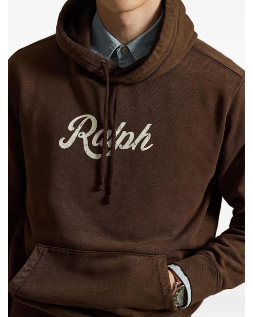 Polo Ralph Lauren Brown Logo-Print Drawstring Hoodie for men